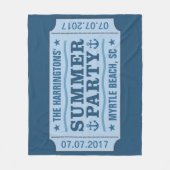 Individuelle Name und Ort "Party Ticket" Decke (Vorderseite)