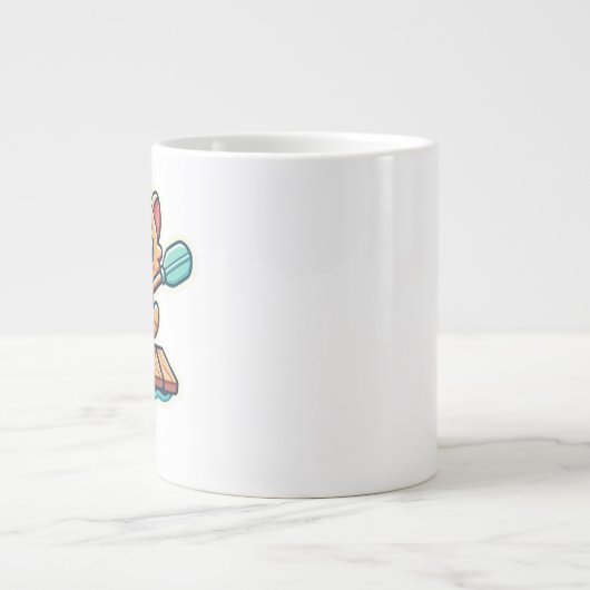 Individuelle Name und personalisierte Ruderkatze n Jumbo-Tasse (Vorderseite)