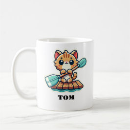 Individuelle Name und personalisierte Ruderkatze n Kaffeetasse