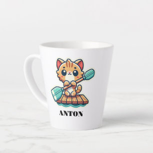 Individuelle Name und personalisierte Ruderkatze n Milchtasse