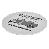 Individuelle Name und Phrase Niedlich Camper Campi Schneidebrett (Ecke)