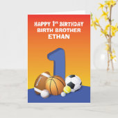Individuelle Name und Relationship Boy 1. Geburtst Karte (Gelbe Blume)