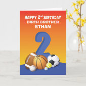 Individuelle Name und Relationship Boy 2. Geburtst Karte (Gelbe Blume)