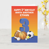 Individuelle Name und Relationship Boy 3. Geburtst Karte (Gelbe Blume)