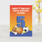 Individuelle Name und Relationship Boy 5. Geburtst Karte (Gelbe Blume)