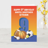 Individuelle Name und Relationship Boy 9. Geburtst Karte (Gelbe Blume)