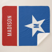 Individuelle Name und Rot, Weiß und Blau Sherpadecke (Vorderseite (Horizontal))