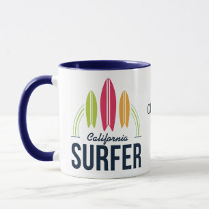 Individuelle Name- und Standortsurfer Tasse