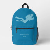 Individuelle Name- und Standorttaucher Bedruckter Rucksack (Vorderseite)