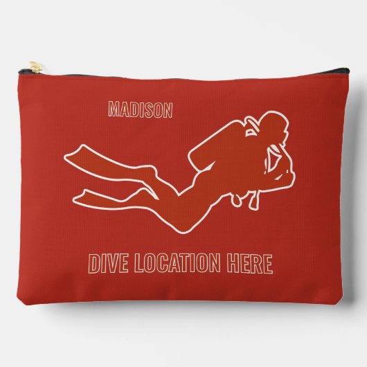 Individuelle Name- und Standorttaucher Zubehörtasche (Vorderseite)