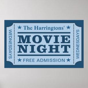 Individuelle Name- und Tagesposter "Movie Ticket" Poster