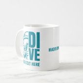 Individuelle Name und Tauchgebiet Kaffeetasse (Vorderseite Links)