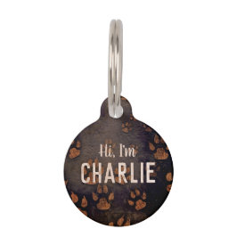 Individuelle Name und Telefonnummer Dog Paw Print  Haustiermarke