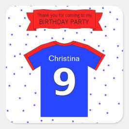 Individuelle Name und Text 9. Geburtstagsparty Quadratischer Aufkleber