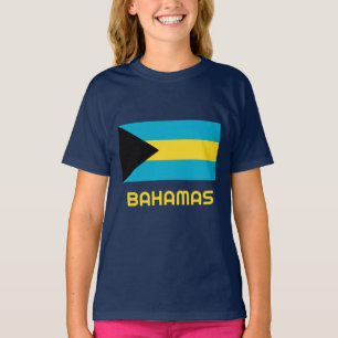 Individuelle Name- und Text-Bahamas-Flagge T-Shirt