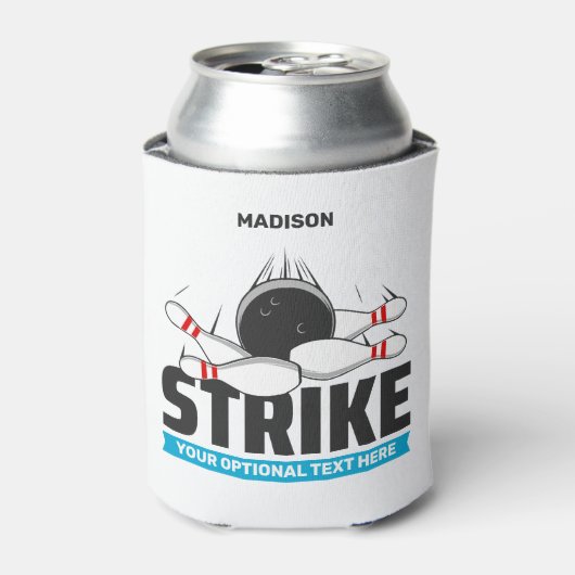 Individuelle Name- und Text-Bowling-Stoß Dosenkühler (Kanne Vorderseite)