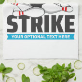 Individuelle Name- und Text-Bowling-Stoß Geschirrtuch (Gefaltet)