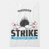 Individuelle Name- und Text-Bowling-Stoß Geschirrtuch (Vertikal)