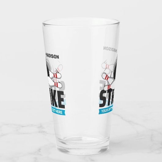 Individuelle Name- und Text-Bowling-Stoß Glas (Links)