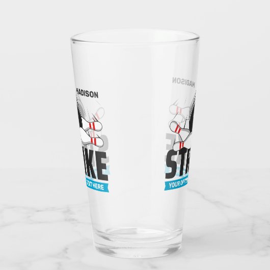 Individuelle Name- und Text-Bowling-Stoß Glas (Rechts)