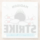 Individuelle Name- und Text-Bowling-Stoß Glasuntersetzer (Rückseite)