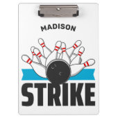 Individuelle Name- und Text-Bowling-Stoß Klemmbrett (Vorderseite)