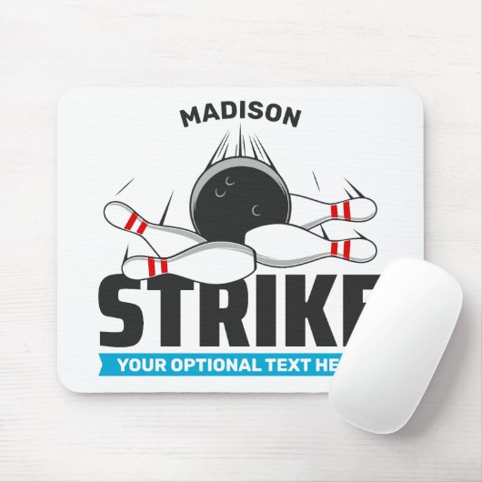 Individuelle Name- und Text-Bowling-Stoß Mousepad (Mit Mouse)