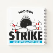 Individuelle Name- und Text-Bowling-Stoß Notizblock (Rückseite)