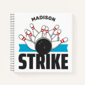 Individuelle Name- und Text-Bowling-Stoß Notizblock (Vorderseite)