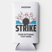 Individuelle Name- und Text-Bowling-Stoß Selters Dosenkühler (Vorderseite)