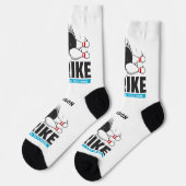 Individuelle Name- und Text-Bowling-Stoß Socken (Linkes Detail)