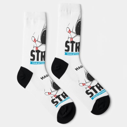 Individuelle Name- und Text-Bowling-Stoß Socken (Rechts)