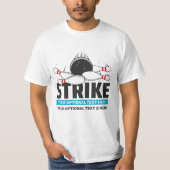 Individuelle Name- und Text-Bowling-Stoß T-Shirt (Vorderseite)