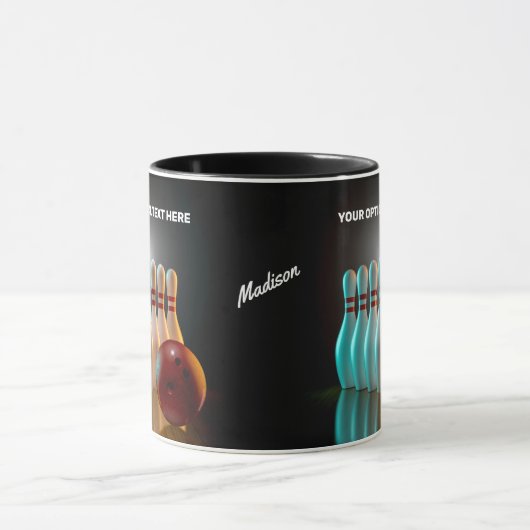 Individuelle Name- und Text-Bowling-Stoß Tasse (Zentrum)