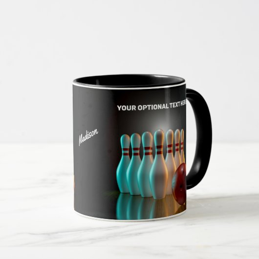 Individuelle Name- und Text-Bowling-Stoß Tasse (VorderseiteRechts)