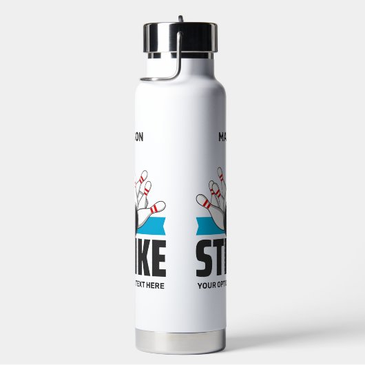 Individuelle Name- und Text-Bowling-Stoß Trinkflasche (rechts)