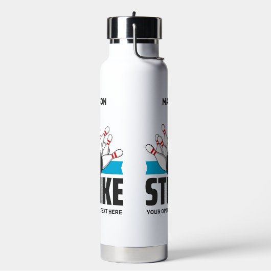 Individuelle Name- und Text-Bowling-Stoß Trinkflasche (Links)