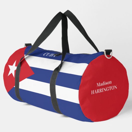 Individuelle Name- und Text-Cuba-Flag Duffle Bag (Linke Ecke)