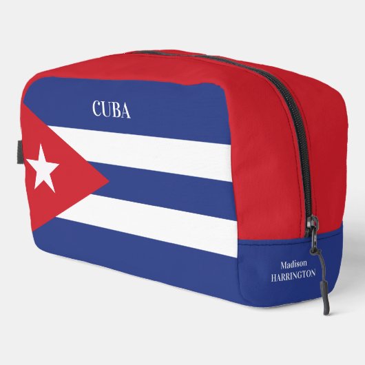 Individuelle Name- und Text-Cuba-Flag Waschbeutel (Rechte Ecke)