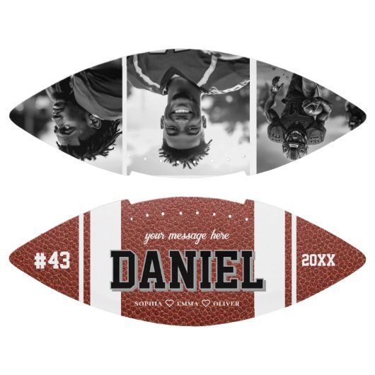 Individuelle Name und Text Foto Keepake-Geschenk Football (Paneele)