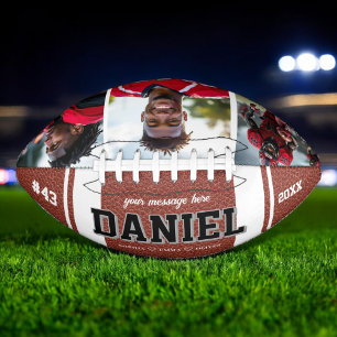 Individuelle Name und Text Foto Keepake-Geschenk Football