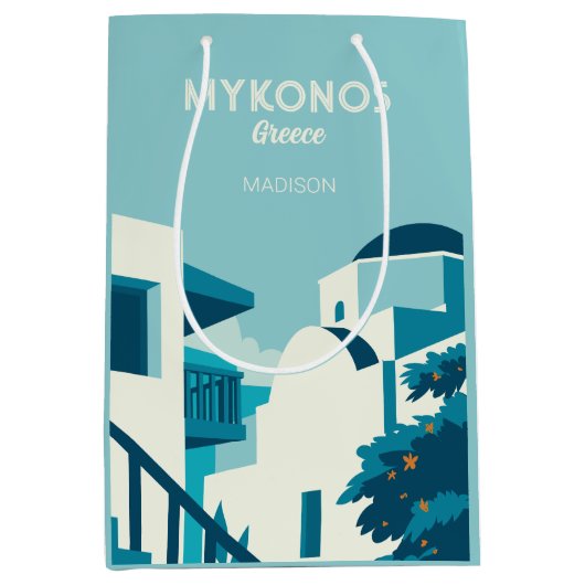 Individuelle Name und Text Griechenland Mittlere Geschenktüte (Vorderseite)