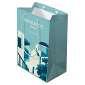 Individuelle Name und Text Griechenland Mittlere Geschenktüte (Rückseite Schrägansicht)