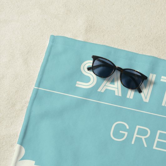 Individuelle Name und Text Griechenland Strandtuch (Beispiel)