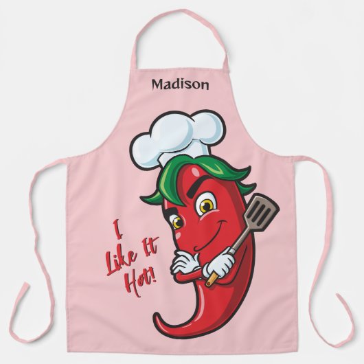 Individuelle Name- und Text-Hot-Pepper-Koch Schürze (Vorderseite)
