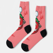 Individuelle Name- und Text-Hot-Pepper-Koch Socken (Linkes Detail)