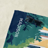 Individuelle Name und Text Lissabon Portugal Strandtuch (Beispiel)