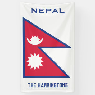 Individuelle Name- und Text-Nepal-Flagge Banner