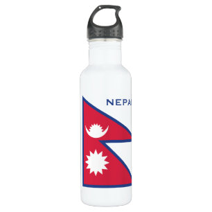 Individuelle Name- und Text-Nepal-Flagge Edelstahlflasche