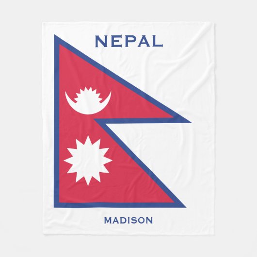 Individuelle Name- und Text-Nepal-Flagge Fleecedecke (Vorderseite)